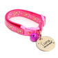 Gold Moons and Stars on Bright Pink Cat Collar - Pets Perfect