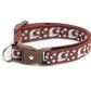 Silver Moons and Stars on Brown Cat Collar - Pets Perfect