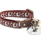 Silver Moons and Stars on Brown Cat Collar - Pets Perfect