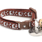Silver Moons and Stars on Brown Cat Collar - Pets Perfect
