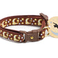 Gold Moons and Stars on Brown Cat Collar - Pets Perfect