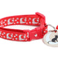 Silver Moons and Stars on Bright Red Cat Collar - Pets Perfect
