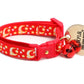 Gold Moons and Stars on Bright Red Cat Collar - Pets Perfect