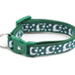 Pugs2Persians Glow - in - the - Dark Cat Collar - Silver Moons & Stars on Dark Green with Breakaway Safety Buckle - Pets Perfect