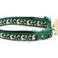 Gold Moons and Stars on Dark Green Cat Collar - Pets Perfect