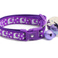 Silver Moons and Stars on Dark Purple Cat Collar - Pets Perfect