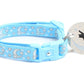 Pugs2Persians Glow - in - the - Dark Cat Collar - Silver Moons & Stars on Powder Blue Breakaway Safety Collar - Pets Perfect
