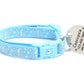 Pugs2Persians Glow - in - the - Dark Cat Collar - Silver Moons & Stars on Powder Blue Breakaway Safety Collar - Pets Perfect