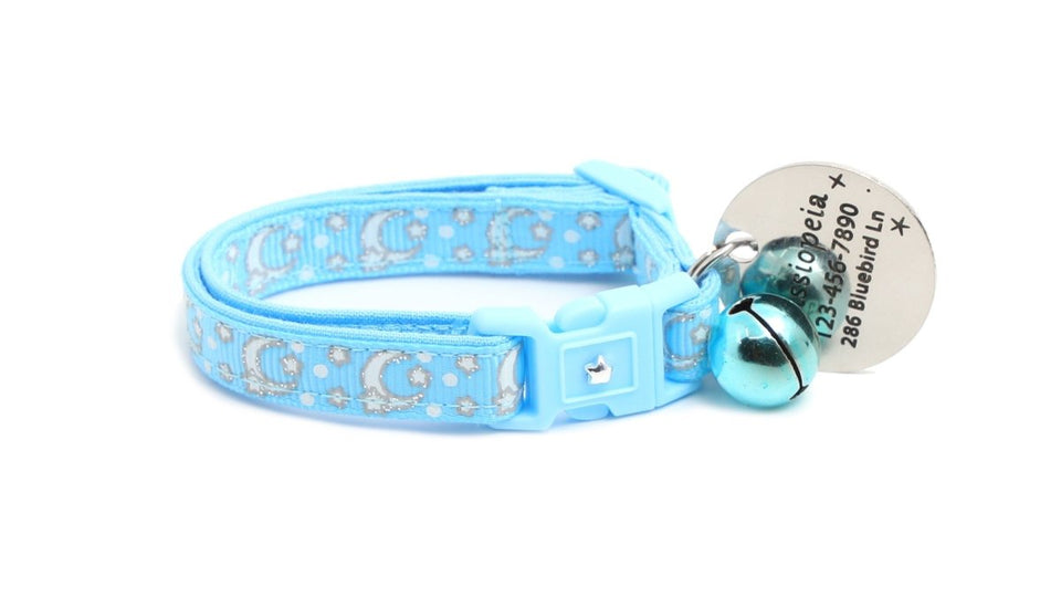 Pugs2Persians Glow-in-the-Dark Cat Collar, Large (10 lbs & up)/Custom Charm & Bell, view 5