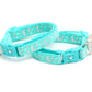 Silver Moons and Stars on Aqua Cat Collar - Pets Perfect