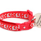 Silver Moons and Stars on Bright Red Cat Collar - Pets Perfect