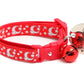 Silver Moons and Stars on Bright Red Cat Collar - Pets Perfect