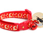Gold Moons and Stars on Bright Red Cat Collar - Pets Perfect