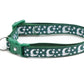 Pugs2Persians Glow - in - the - Dark Cat Collar - Silver Moons & Stars on Dark Green with Breakaway Safety Buckle - Pets Perfect