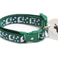 Pugs2Persians Glow - in - the - Dark Cat Collar - Silver Moons & Stars on Dark Green with Breakaway Safety Buckle - Pets Perfect