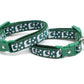 Pugs2Persians Glow - in - the - Dark Cat Collar - Silver Moons & Stars on Dark Green with Breakaway Safety Buckle - Pets Perfect
