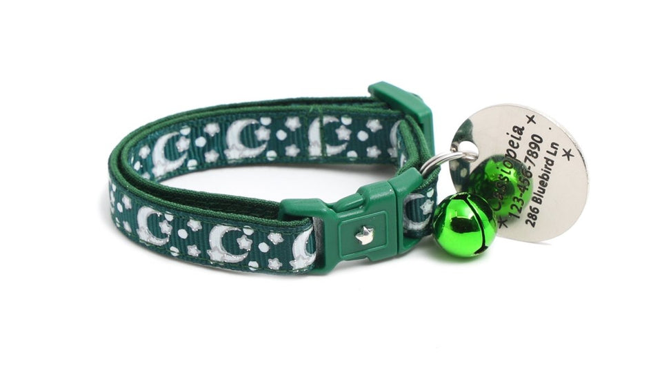 Pugs2Persians Glow-in-the-Dark Cat Collar, Large (10 lbs & up)/Customized Charm, view 4