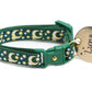 Gold Moons and Stars on Dark Green Cat Collar - Pets Perfect