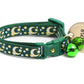 Gold Moons and Stars on Dark Green Cat Collar - Pets Perfect