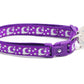 Silver Moons and Stars on Dark Purple Cat Collar - Pets Perfect