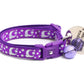 Silver Moons and Stars on Dark Purple Cat Collar - Pets Perfect