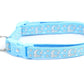 Pugs2Persians Glow - in - the - Dark Cat Collar - Silver Moons & Stars on Powder Blue Breakaway Safety Collar - Pets Perfect