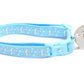Pugs2Persians Glow - in - the - Dark Cat Collar - Silver Moons & Stars on Powder Blue Breakaway Safety Collar - Pets Perfect
