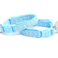 Pugs2Persians Glow - in - the - Dark Cat Collar - Silver Moons & Stars on Powder Blue Breakaway Safety Collar - Pets Perfect