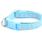 Pugs2Persians Glow - in - the - Dark Cat Collar - Silver Moons & Stars on Powder Blue Breakaway Safety Collar - Pets Perfect