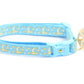 Gold Moons and Stars on Powder Blue Cat Collar - Pets Perfect