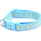 Gold Moons and Stars on Powder Blue Cat Collar - Pets Perfect
