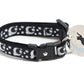 Silver Moons and Stars on Black Cat Collar - Pets Perfect
