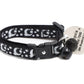 Silver Moons and Stars on Black Cat Collar - Pets Perfect