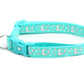 Silver Moons and Stars on Aqua Cat Collar - Pets Perfect