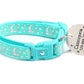 Silver Moons and Stars on Aqua Cat Collar - Pets Perfect