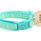 Gold Moons and Stars on Aqua V2 Cat Collar - Pets Perfect