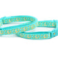 Gold Moons and Stars on Aqua V2 Cat Collar - Pets Perfect