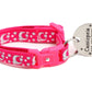 Silver Moons and Stars on Hot Pink Cat Collar - Pets Perfect