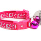 Silver Moons and Stars on Hot Pink Cat Collar - Pets Perfect