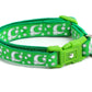 Silver Moons and Stars on Kelly Green Cat Collar - Pets Perfect