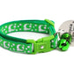 Silver Moons and Stars on Kelly Green Cat Collar - Pets Perfect