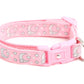 Silver Moons and Stars on Powder Pink Cat Collar - Pets Perfect