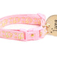 Gold Moons and Stars on Powder Pink Cat Collar - Pets Perfect