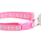 Silver Moons and Stars on Peony Pink Cat Collar - Pets Perfect