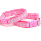 Silver Moons and Stars on Peony Pink Cat Collar - Pets Perfect