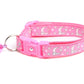 Silver Moons and Stars on Peony Pink Cat Collar