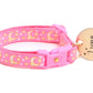 Gold Moons and Stars on Peony Pink Cat Collar - Pets Perfect