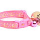 Gold Moons and Stars on Peony Pink Cat Collar - Pets Perfect