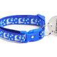 Silver Moons and Stars on Sapphire Blue Cat Collar - Pets Perfect