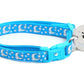 Silver Moons and Stars on Peacock Blue Cat Collar - Pets Perfect